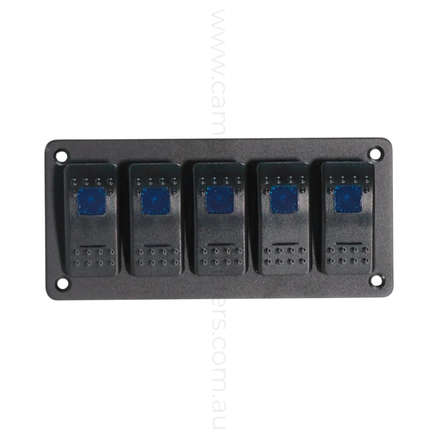 5 way on off rocker switch panel with dual led lights for caravan power control