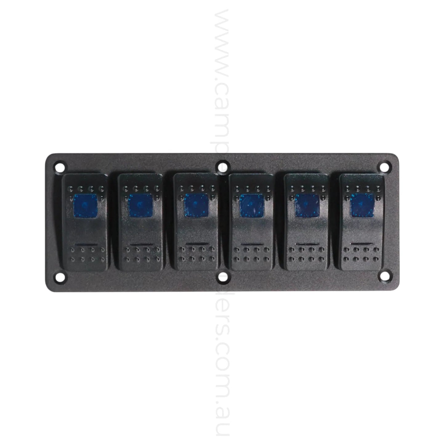 6 way on off rocker switch panel with dual led lights for caravan power control