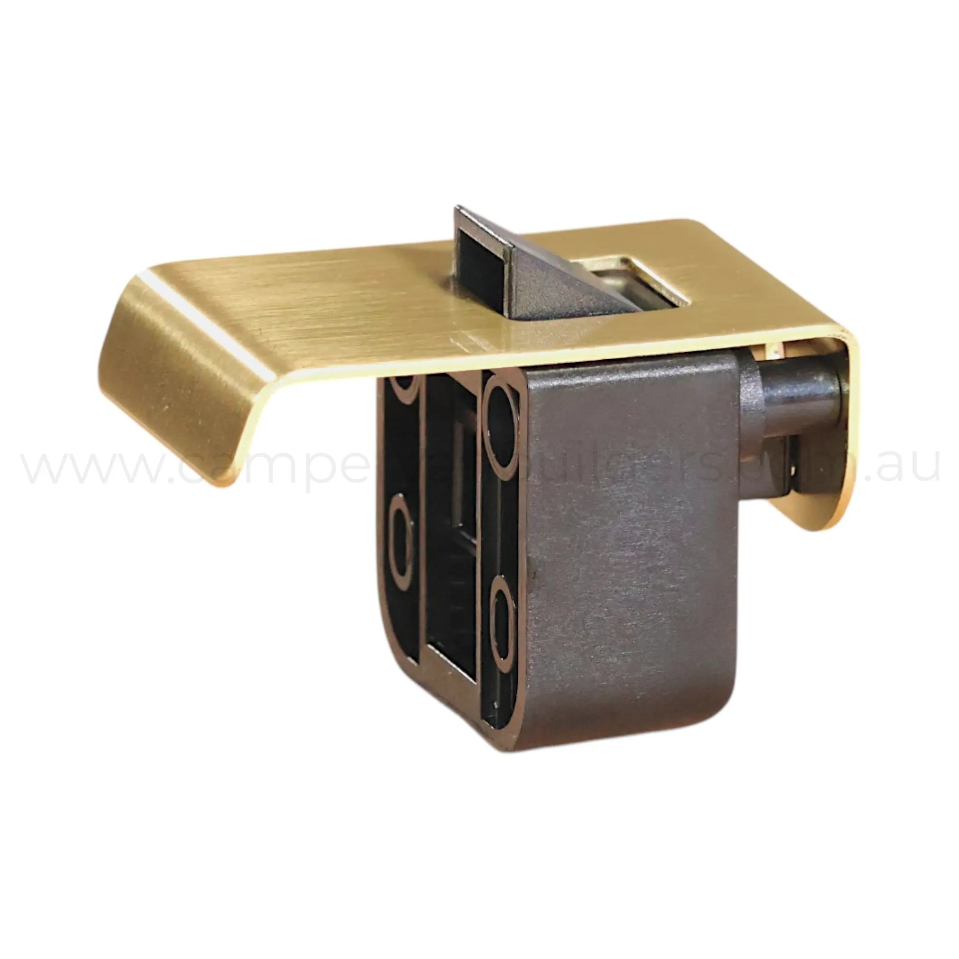 Caravan brushed brass ROKR locking latch for secure cupboard closures