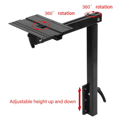 durable 360 degree black swivel table for motorhome or caravan interiors