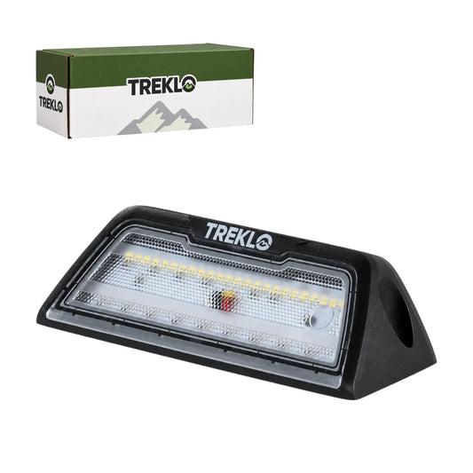 Caravan awning dual colour area light by Treklo for convenient illumination beside touring setups