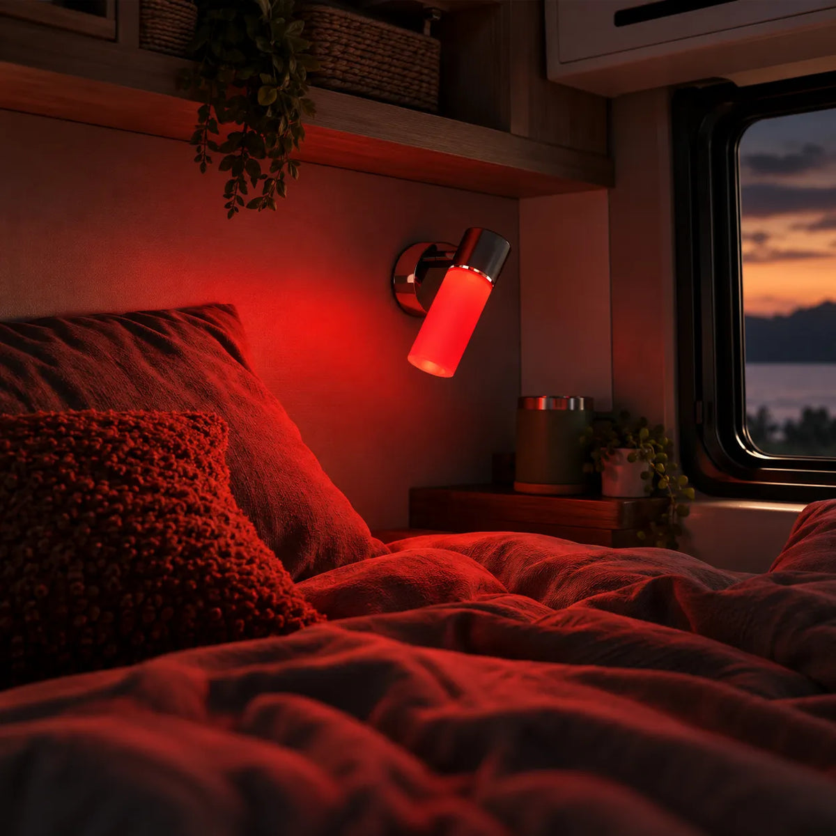 Caravan Chrome Glo reading lamp for convenient bedside illumination