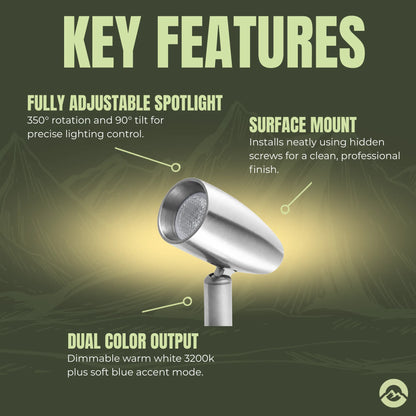 Caravan Sol reading spotlight for directional bedside and task lighting
