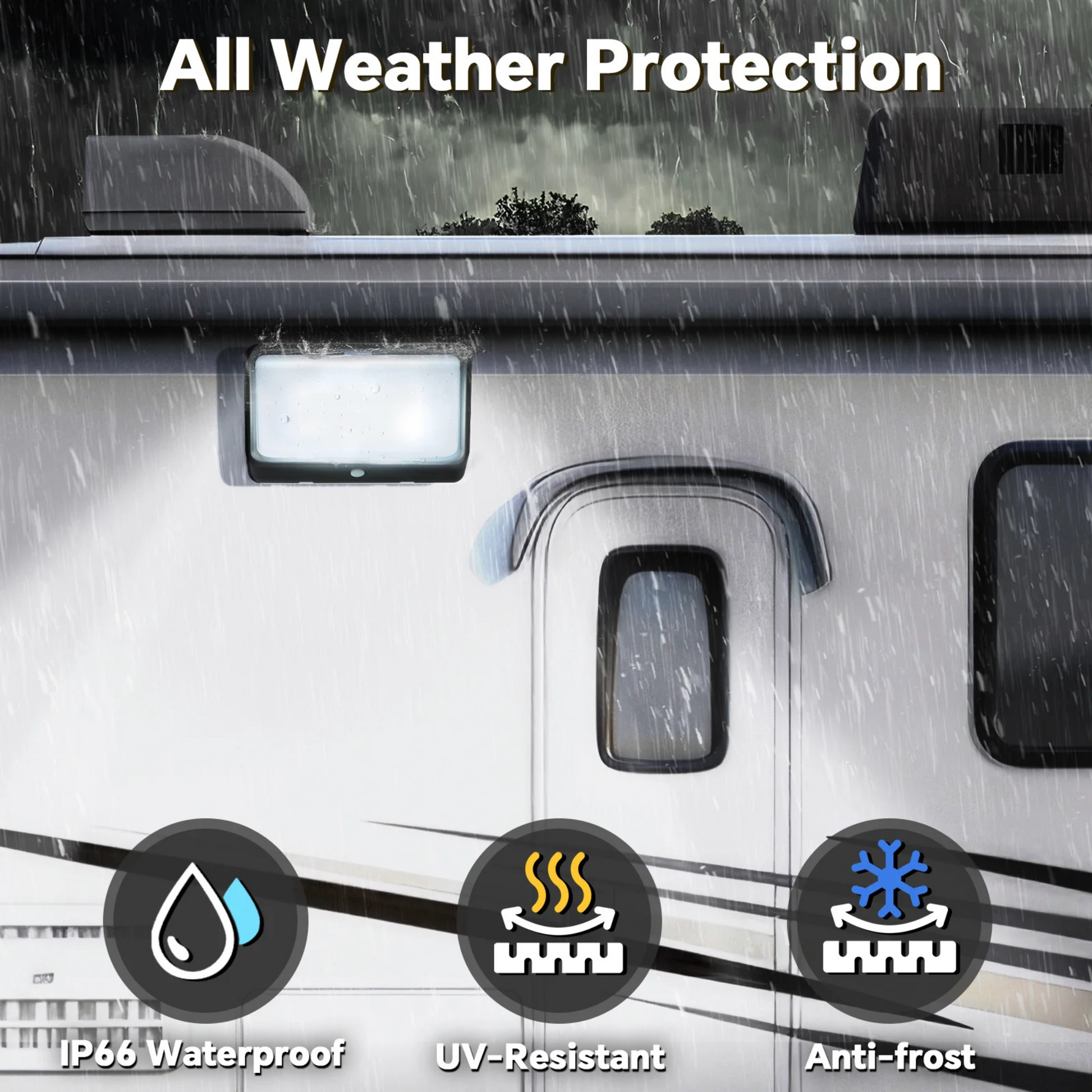 tri mode porch light in clean product display