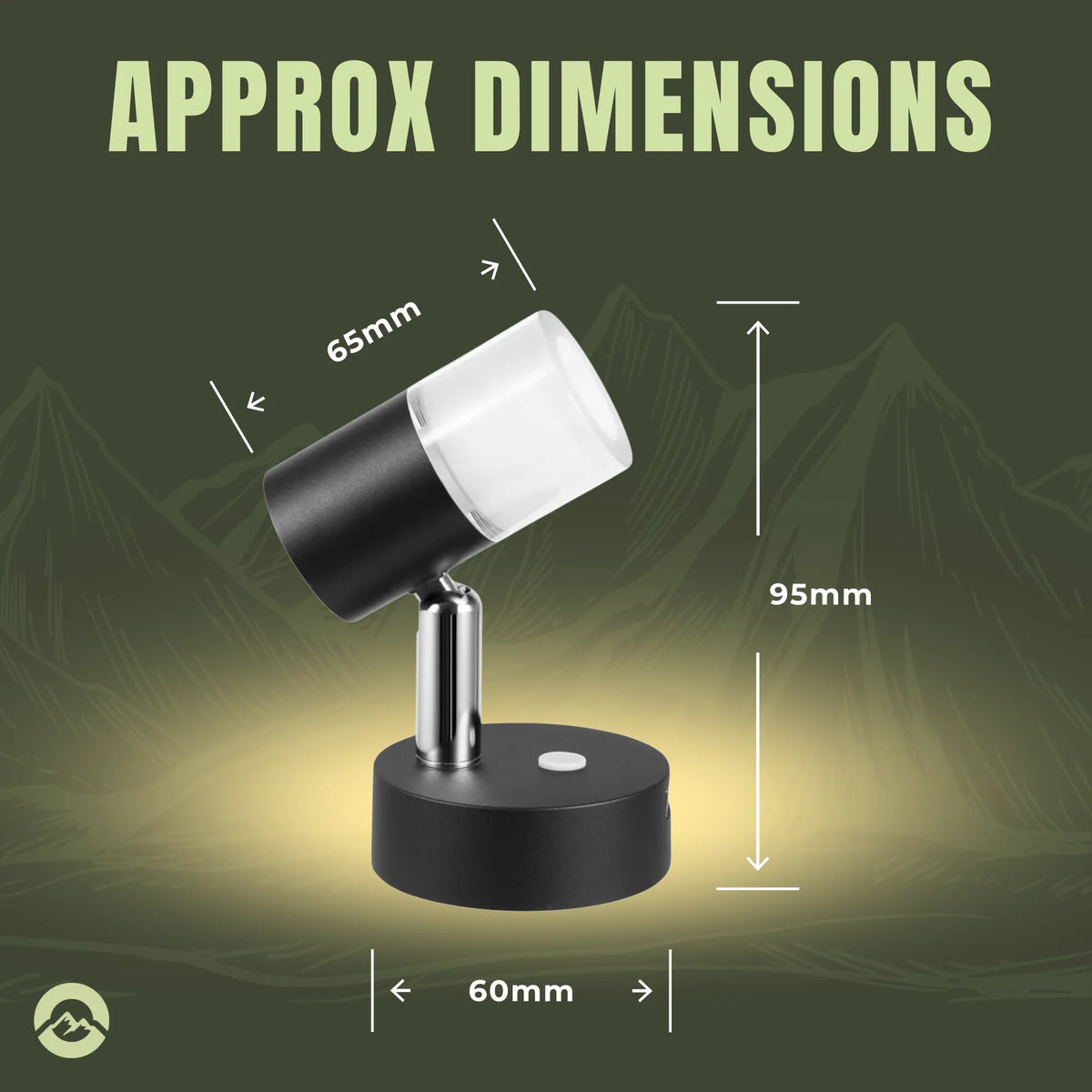 Caravan Ray black reading light with swivel head for directional lighting