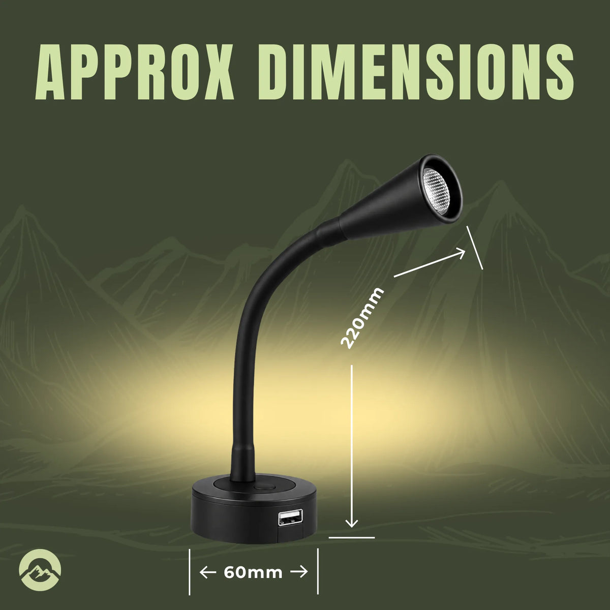 Caravan Zen reading lights with USB charging for convenient bedside illumination