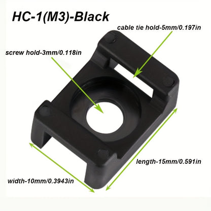 20pcs (M3) Saddle Type Cable Tie Holders - Black