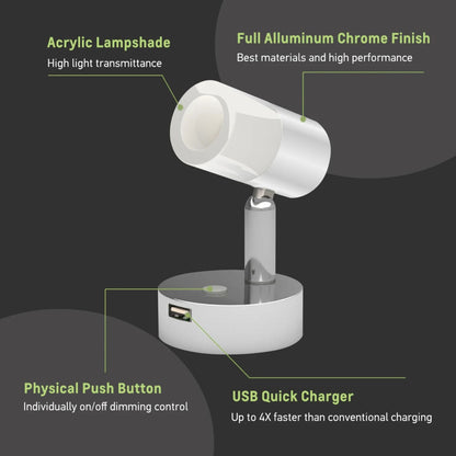 12v chrome reading light in neutral product view