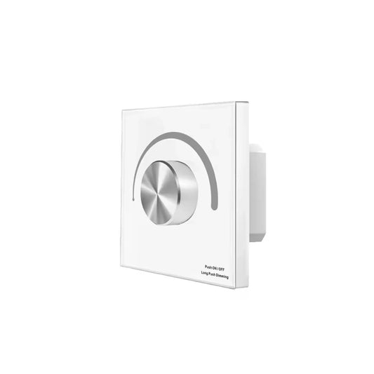 minimalist white glass dimmer control