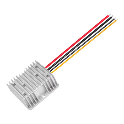 adjustable 12–48V 3A boost converter with heat sink and screw terminals