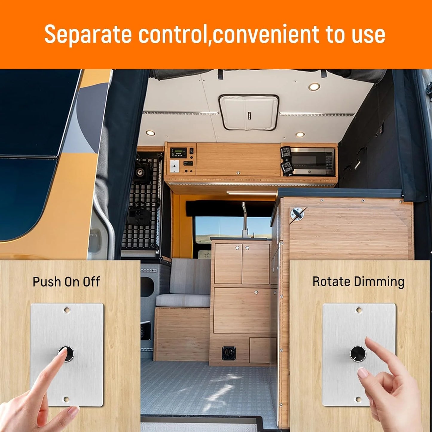 silver 12v light dimmer displayed simply