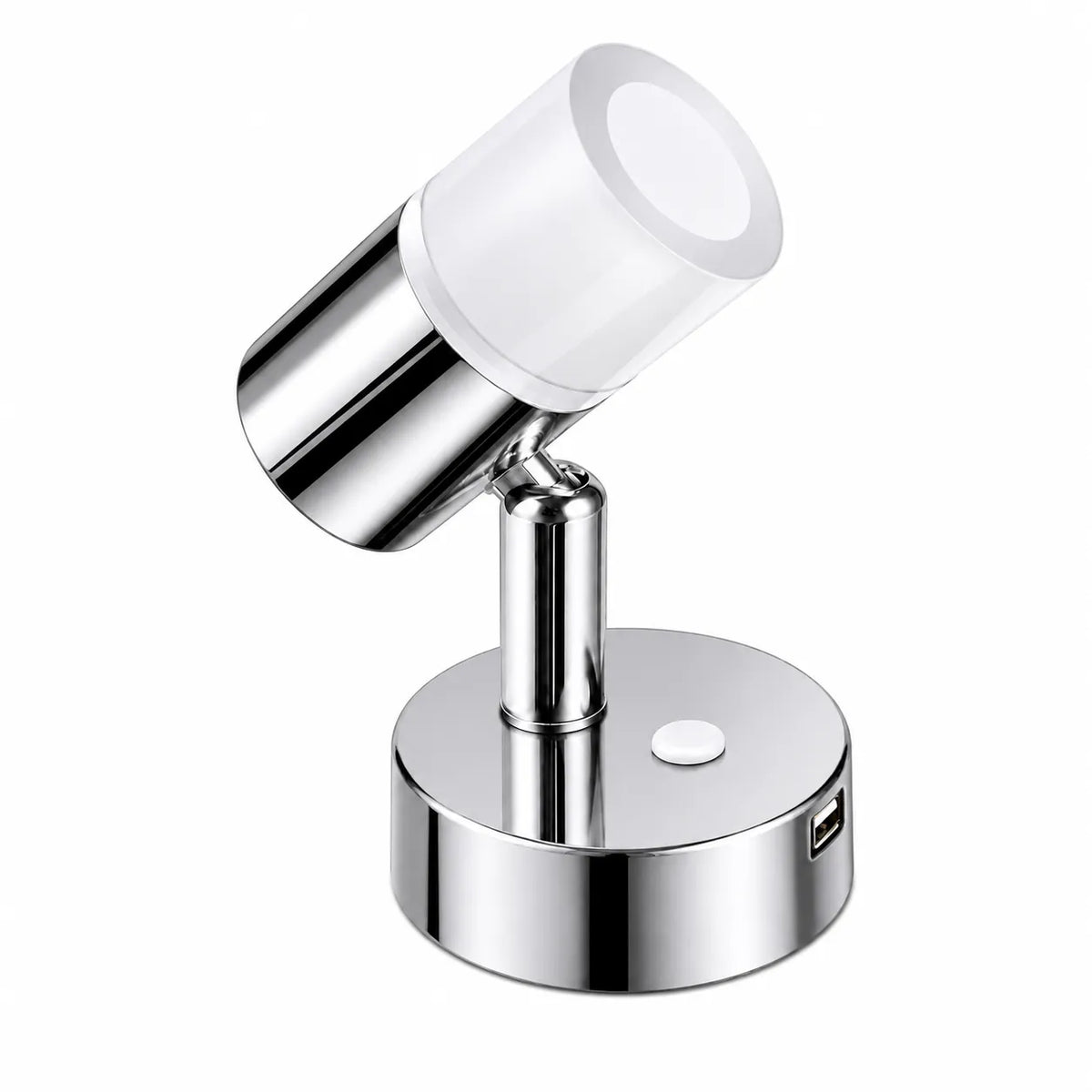 Chrome Ray LED swivel reading light for caravan, campervan, RV, marine, and off grid interiors