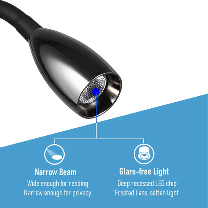 12/24v reading lamp with gun metal black finish