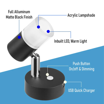 compact LED spotlight with swivel feature