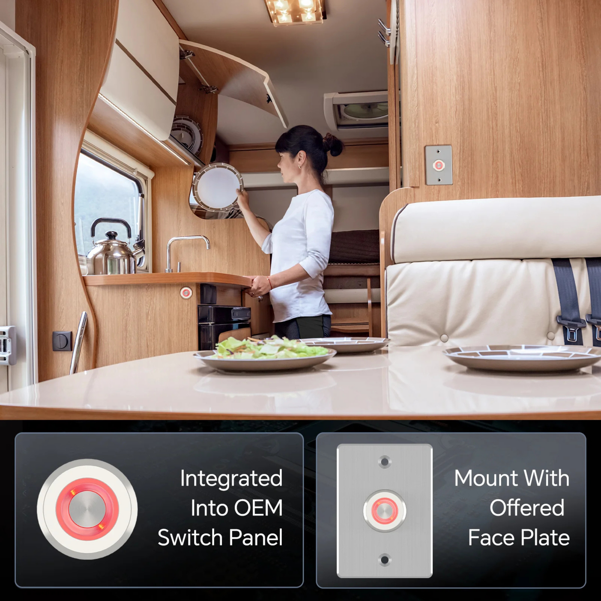 compact aluminum dimmer switch red detail