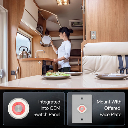 compact aluminum dimmer switch red detail