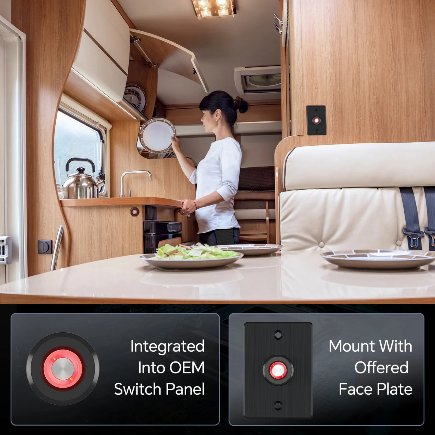 compact black aluminum dimmer switch red detail