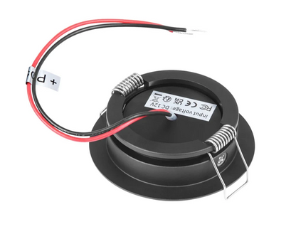 black recessed LED ceiling light with cool tone