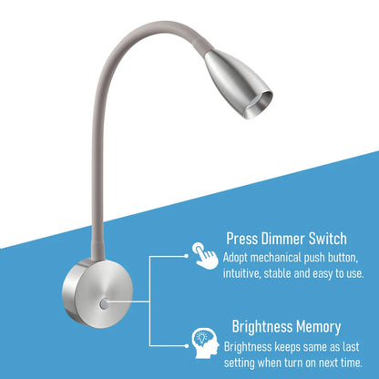 compact nickel reading light in neutral product view