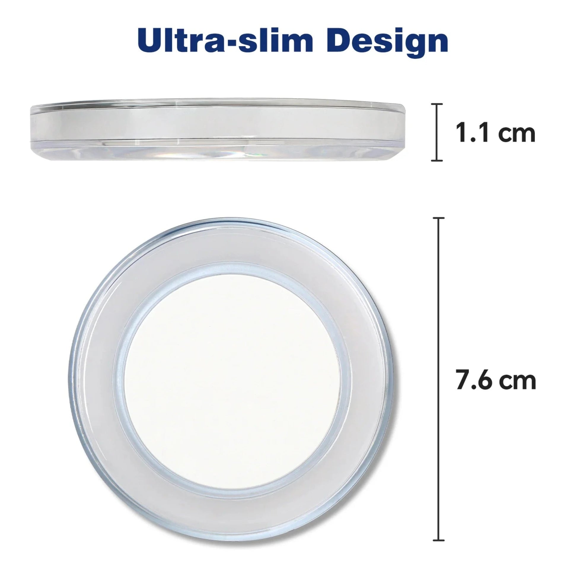 compact warm white disc light shown plainly