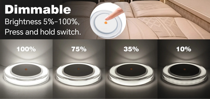 dimmable LED disc light with cool white output