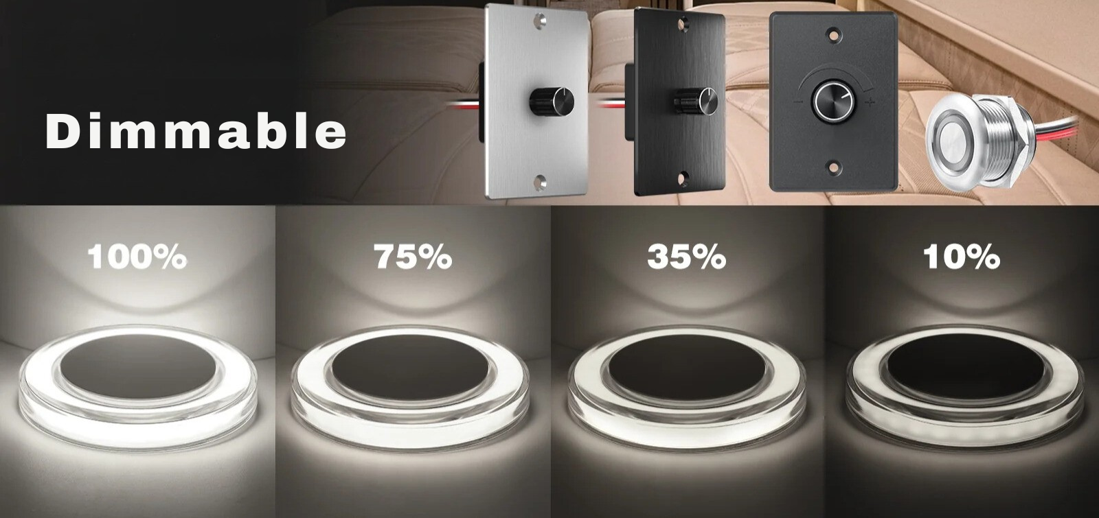 LED disc light emitting cool white illumination