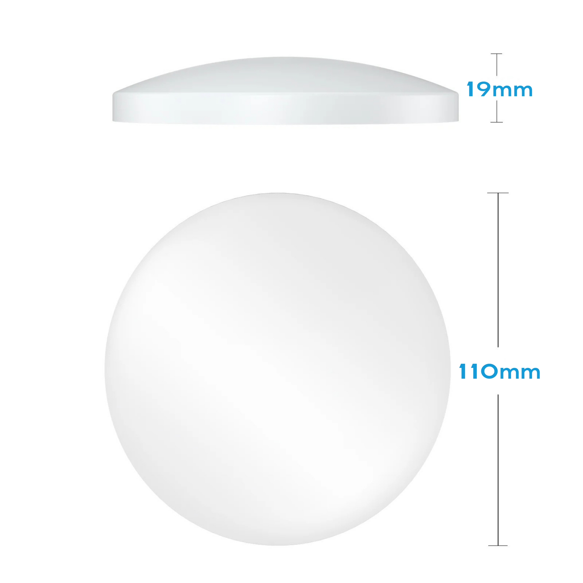 pair of cool white LED dome lights displayed