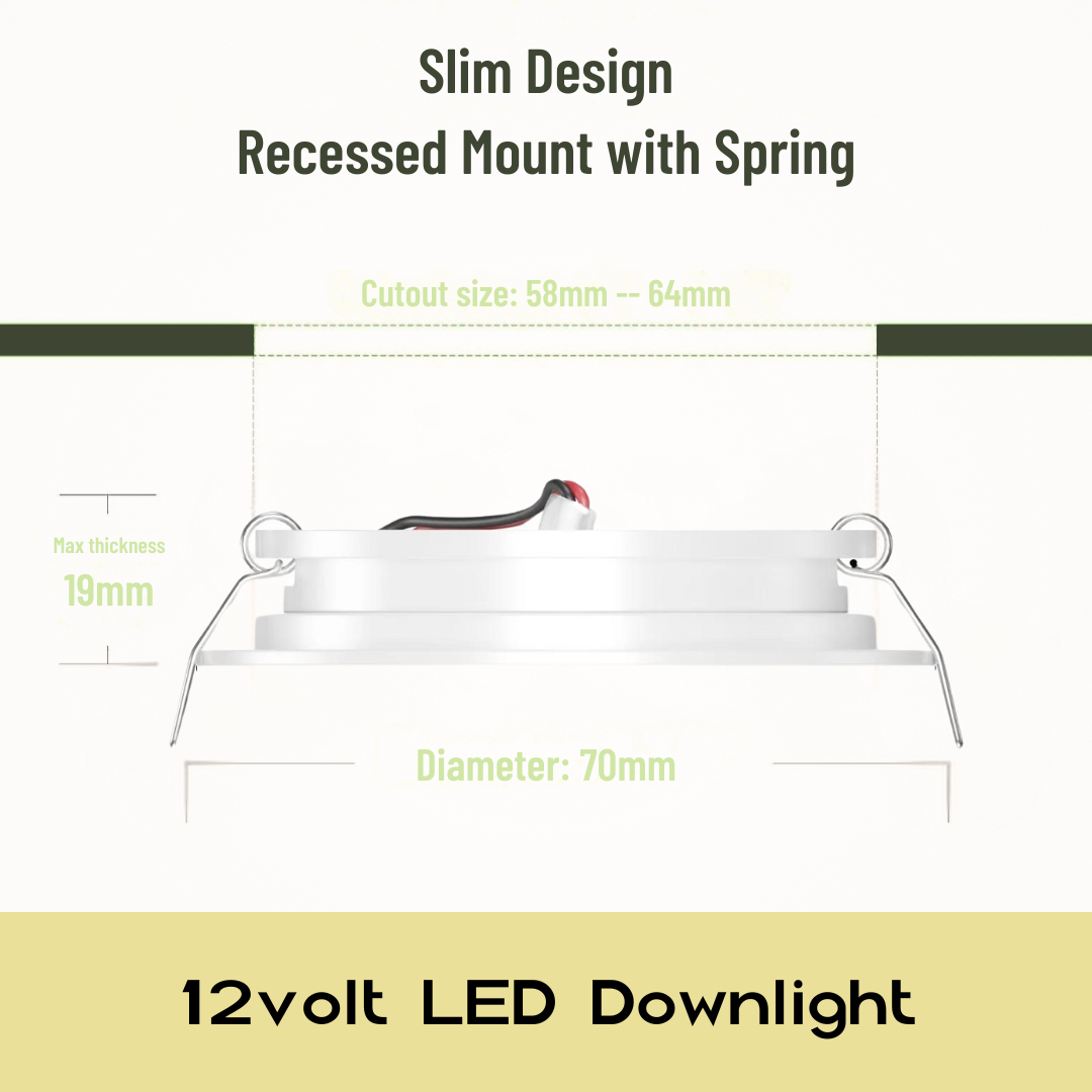 slim white LED downlight emitting cool white light