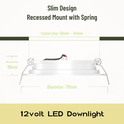 slim white LED downlight emitting cool white light