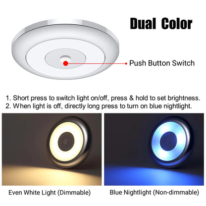 cool white dome light with integrated blue nightlight