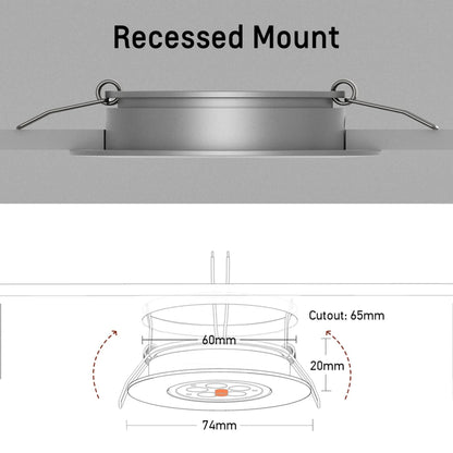 cool white dimmable downlight in silver finish