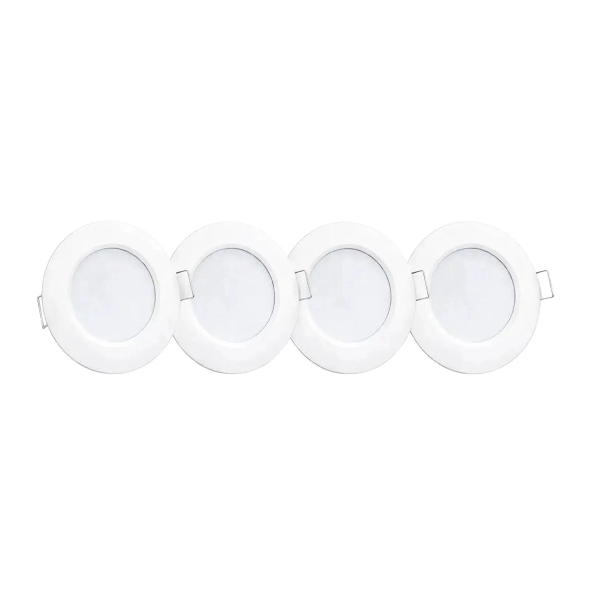 Cool white marine ceiling lighting kit with white fixtures for bright boat cabin illumination