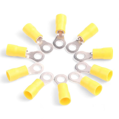 YELLOW M8 Insulated Ring Terminal, 4.0mm² to 6.0mm² Wire Size 50 Pack