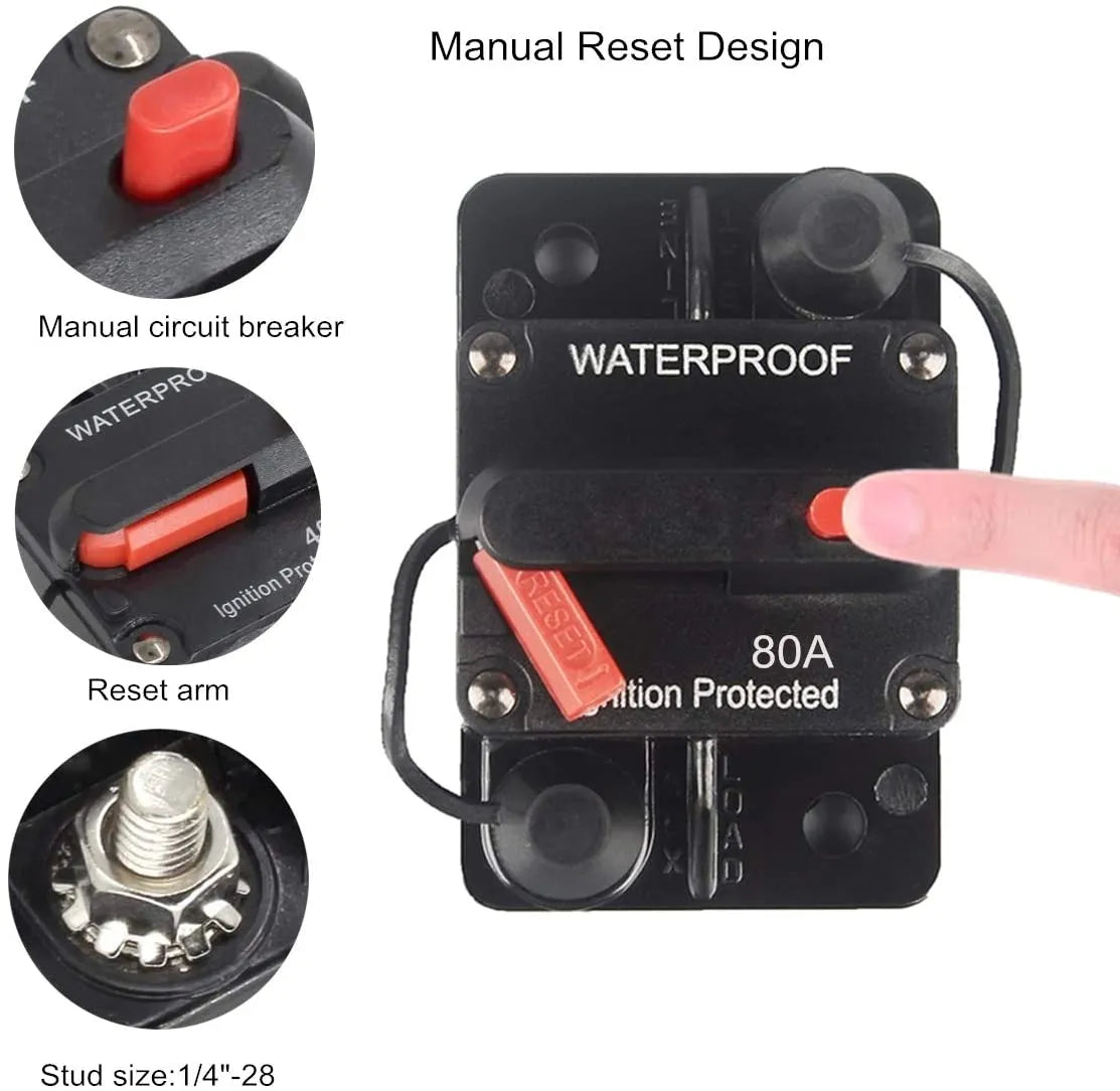 30 Amp Flush Mount Dc Circuit Breaker 12 - 48V Breakers