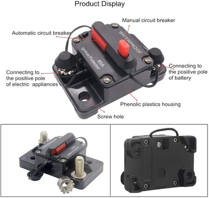 30 Amp Flush Mount Dc Circuit Breaker 12 - 48V Breakers