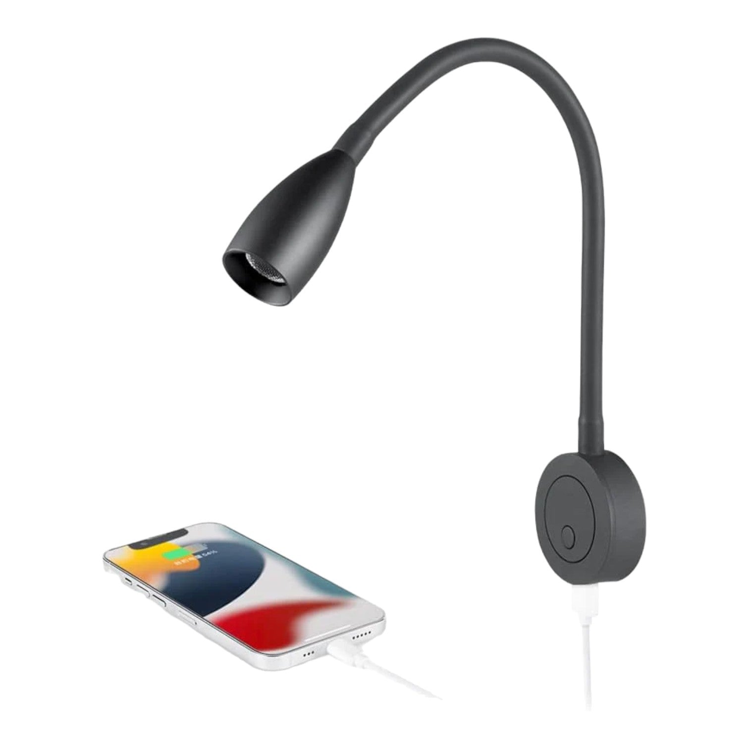 LED wall reading lamp shown plainly