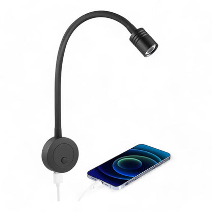 LED wall reading lamp shown plainly