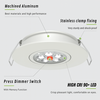 recessed downlight with optional red mode displayed