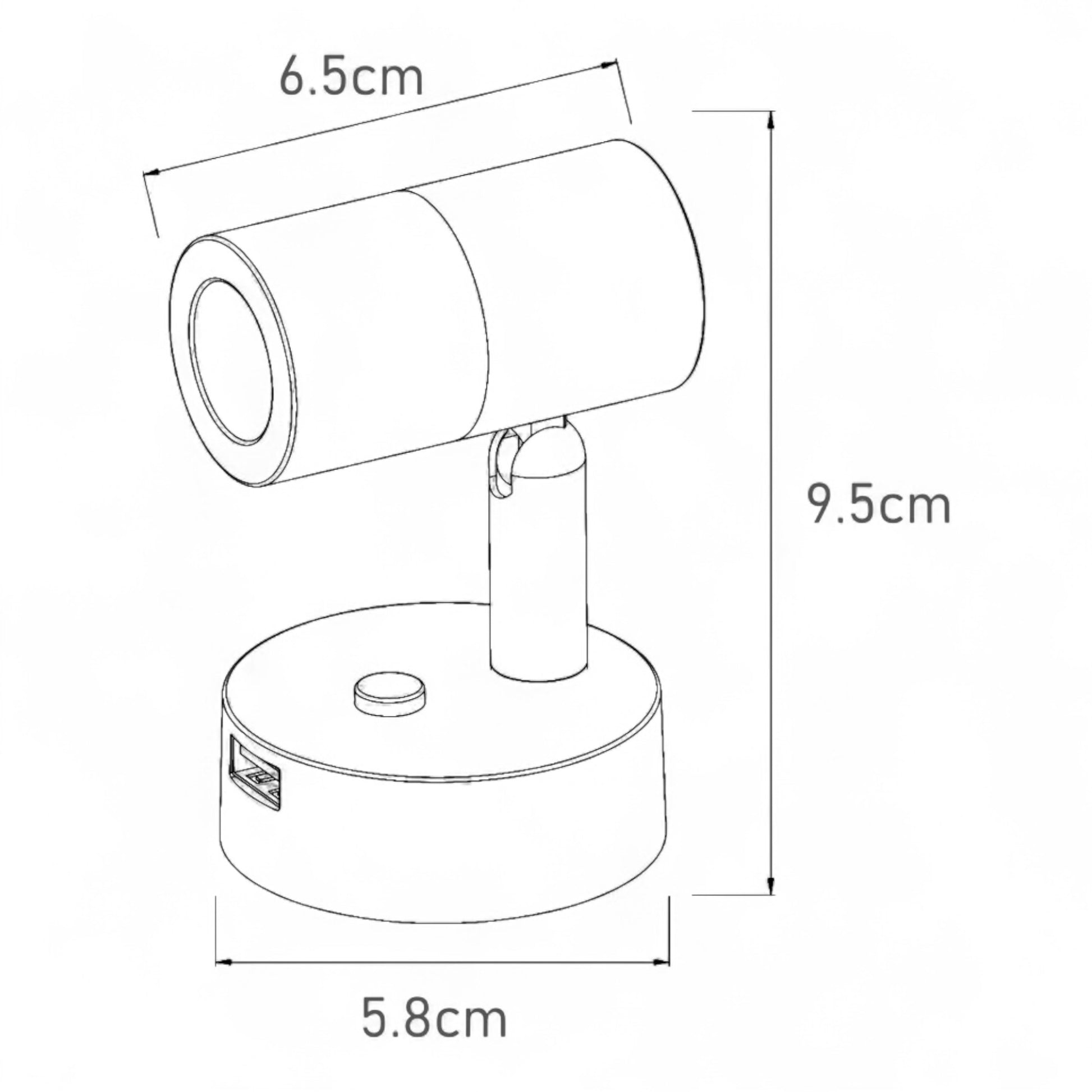 LED reading fixture shown with angled head