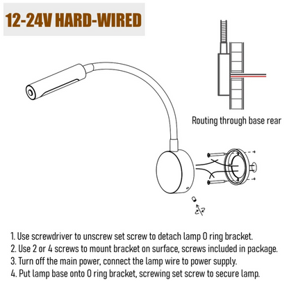 wall-mounted reading light displayed generically