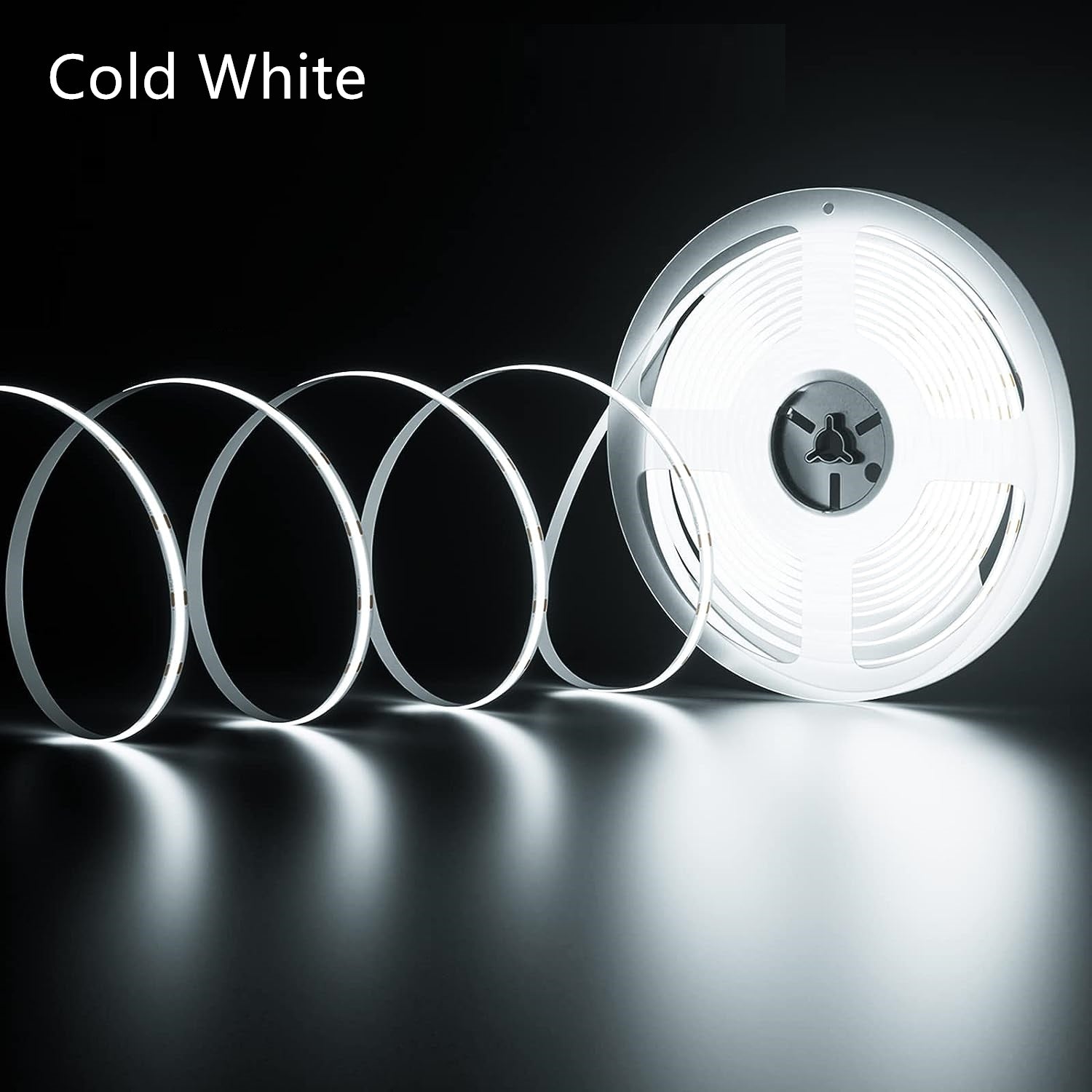 dotless cool white LED strip glowing evenly