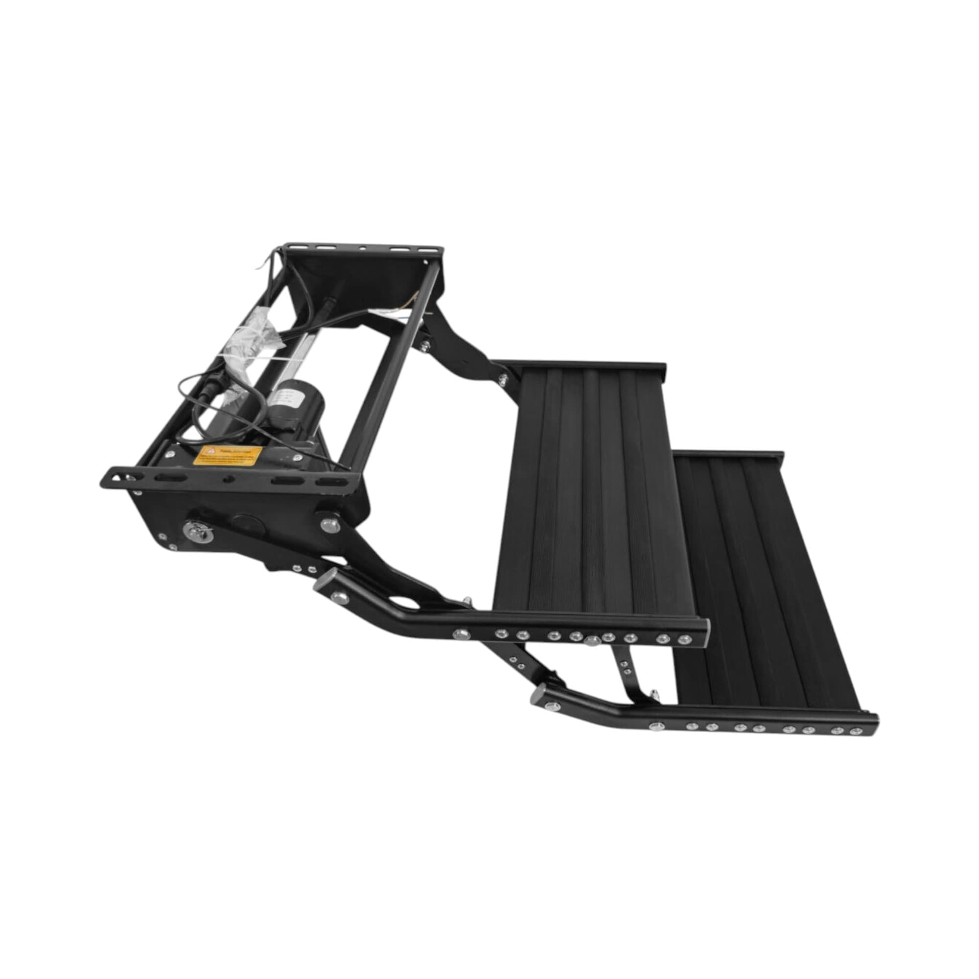 Black Double Electric Caravan Step | 12V Motorised RV Step with LED ...
