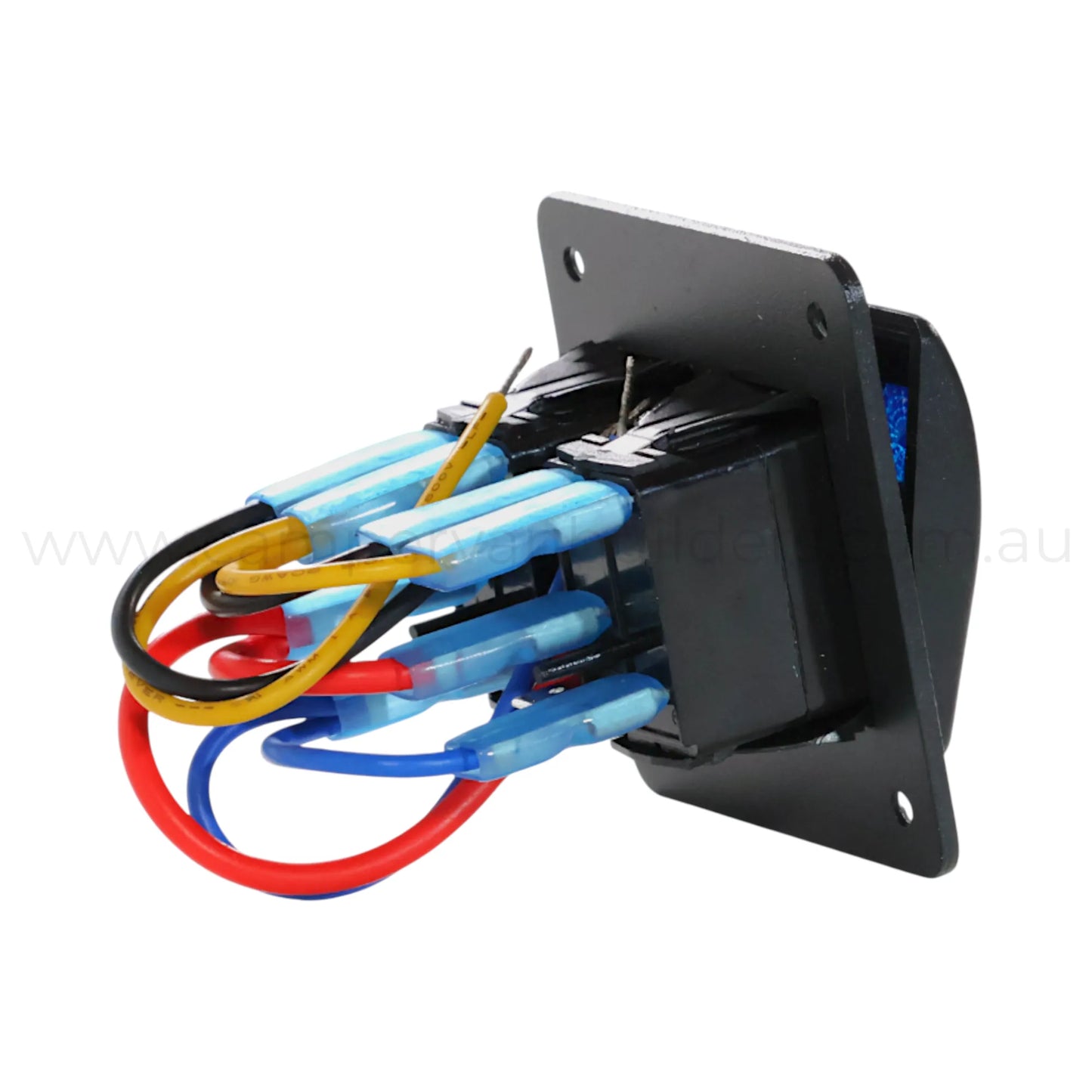 12v 2 way rocker switch panel with dual indicator lighting for campervan accessories