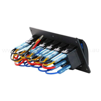 12v 6 way rocker switch panel with dual indicator lighting for campervan accessories