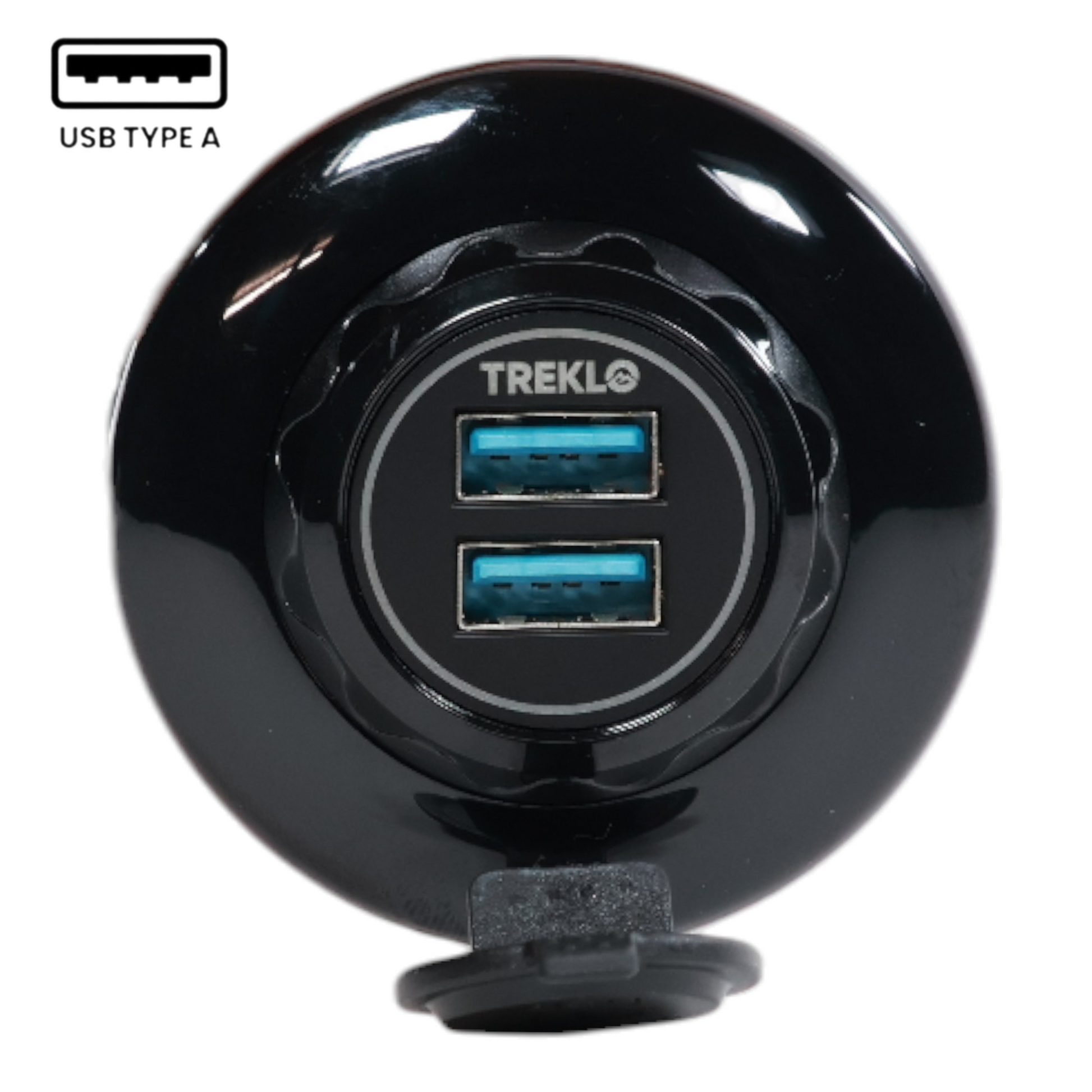 dual usb a round surface mount charging socket for campervans