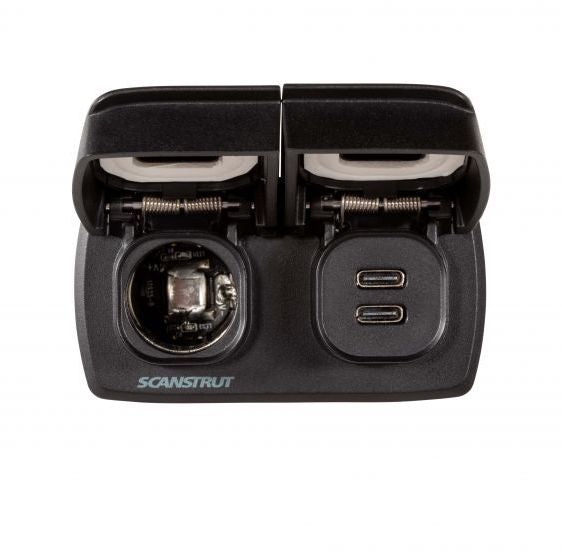 compact flip pro usb c power socket for van interiors