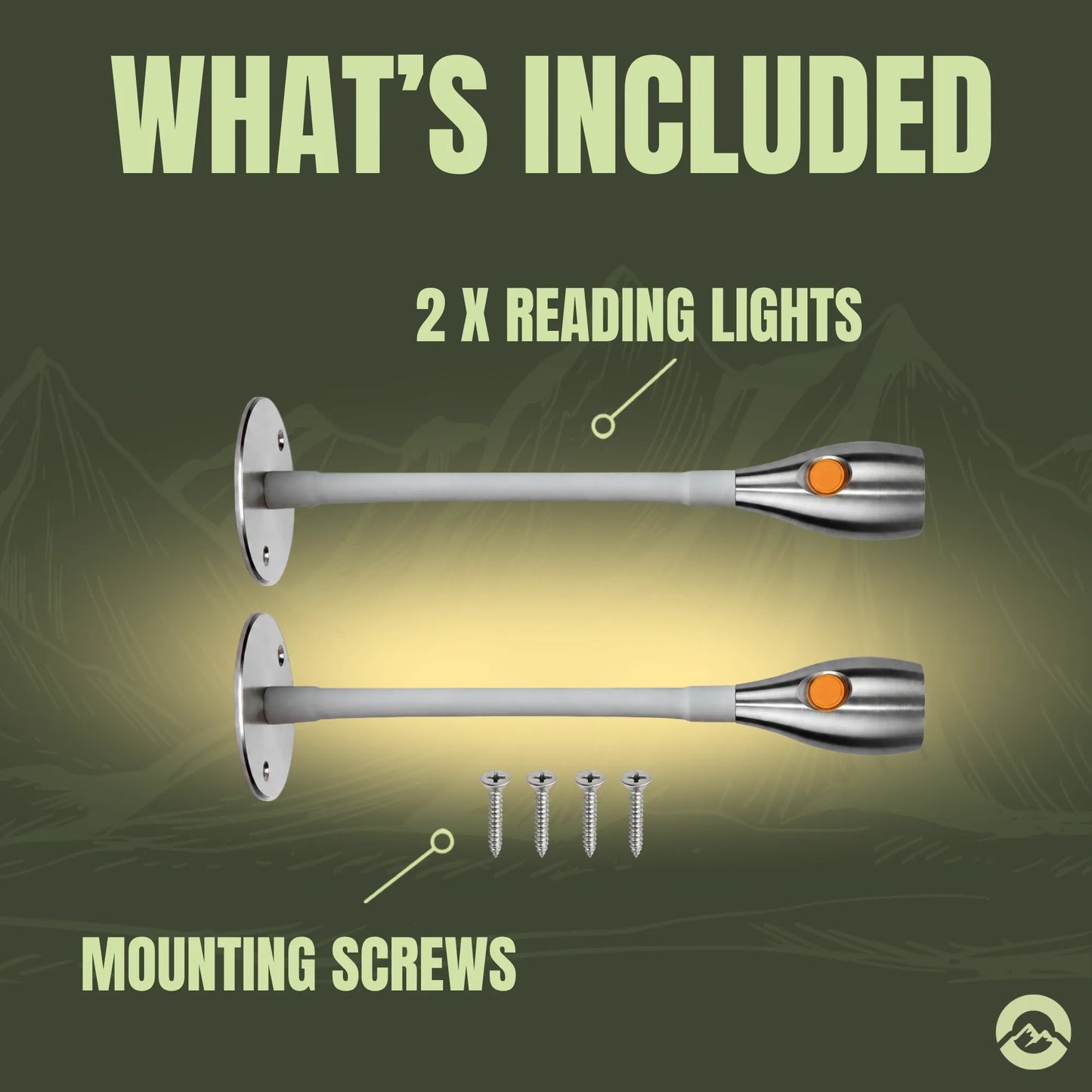 Flexible bedside reading lights for caravan, campervan, and touring vehicles