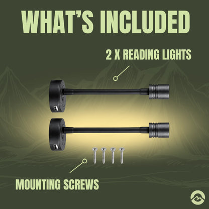 RV reading lights with integrated USB charging for modern vehicle interiors