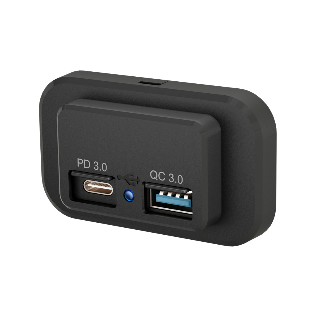 Dual USB-A + USB-C Panel Charger – Covers + LED Indicator – Campervan ...