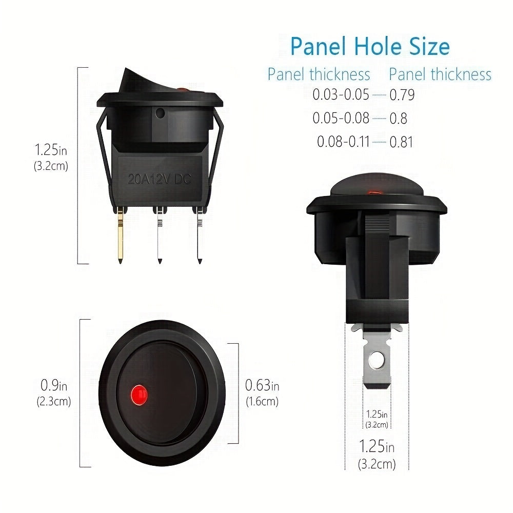 Small Led Rocker Switch Custom LED Mini Rocker Switch - SPST 20mm for Vehicles | Choose Your ...